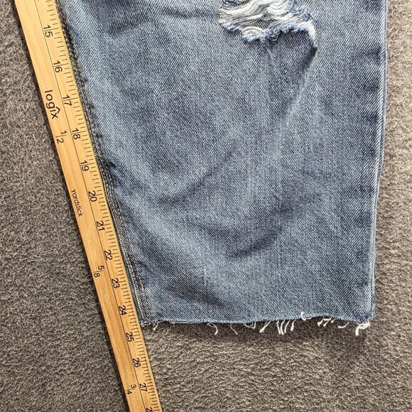 Old Navy Jeans Womens 20 Blue High Rise Slouchy Straight Distressed Raw Hem - Picture 8 of 11